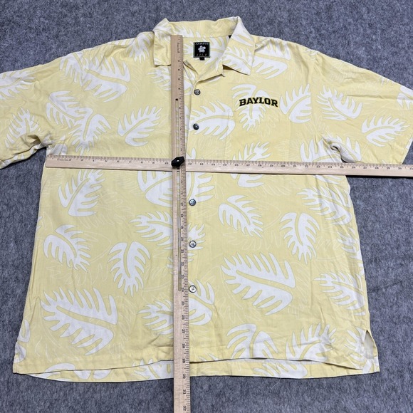 Baylor Bears‎ Shirt Mens XL Yellow Leaf Print Aureus Silk Cotton NCAA Basketball - Picture 5 of 10